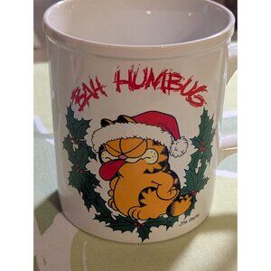 Garfield Christmas Bah Humbug Mug Vintage 1978 Enesco Ceramic Coffee Cup Holiday